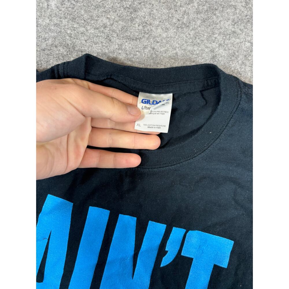 VINTAGE Gildan I Aint Even Mad Bro Shirt Men XL Black Graphic Tee Y2K Streetwear - Picture 5 of 5